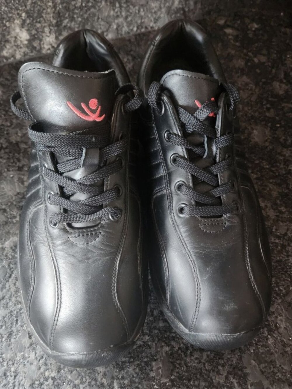 Chung Shi Shoes Womens Size 7.5 Black Leather Stafild Rocker Bottom SDH 0803